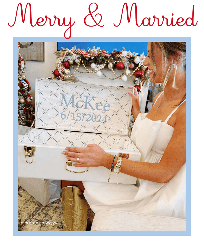 Petite Keep: White Bridal Trunk with Touch of Blue