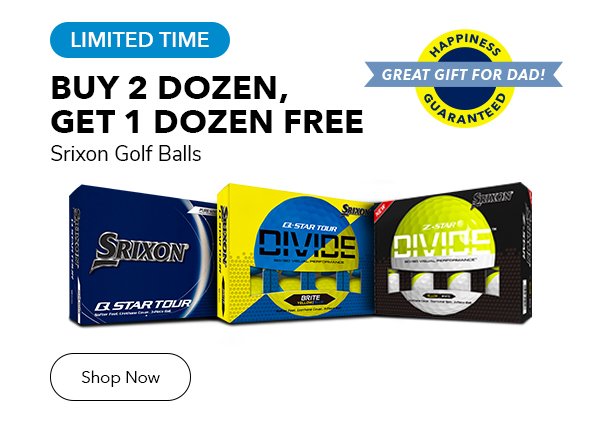 Buy 2 dozen, Get 1 dozen free on Srixon golf balls