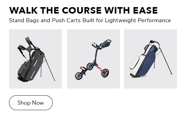 Shop stand bags and push carts built for lightweight performance