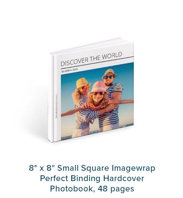 8'' x 8'' Small Square Imagewrap Perfect Binding Hardcover Photobook