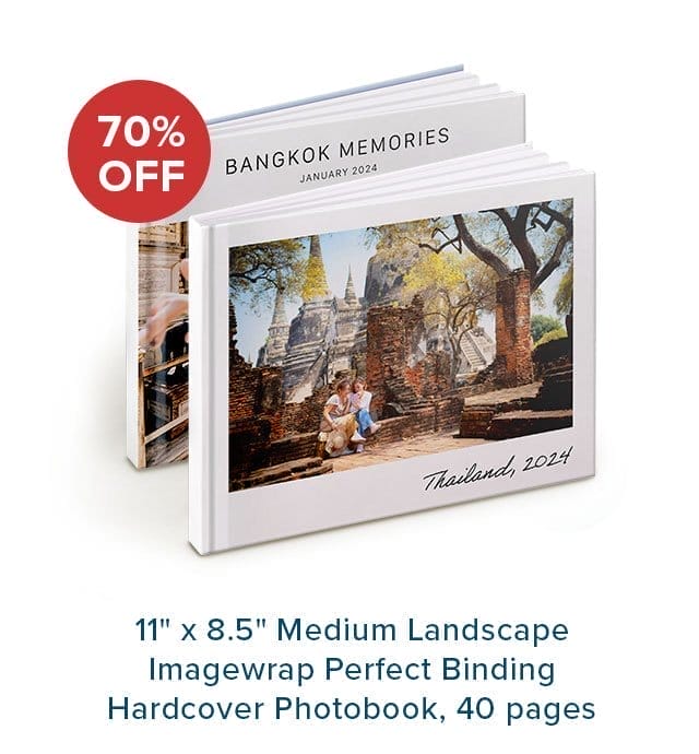 11'' x 8.5'' Medium Landscape Imagewrap Perfect Binding Hardcover Photobook