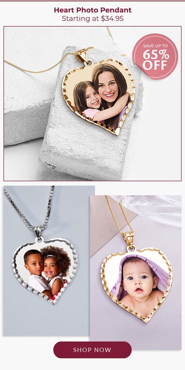 Photo Engraved Heart Necklace