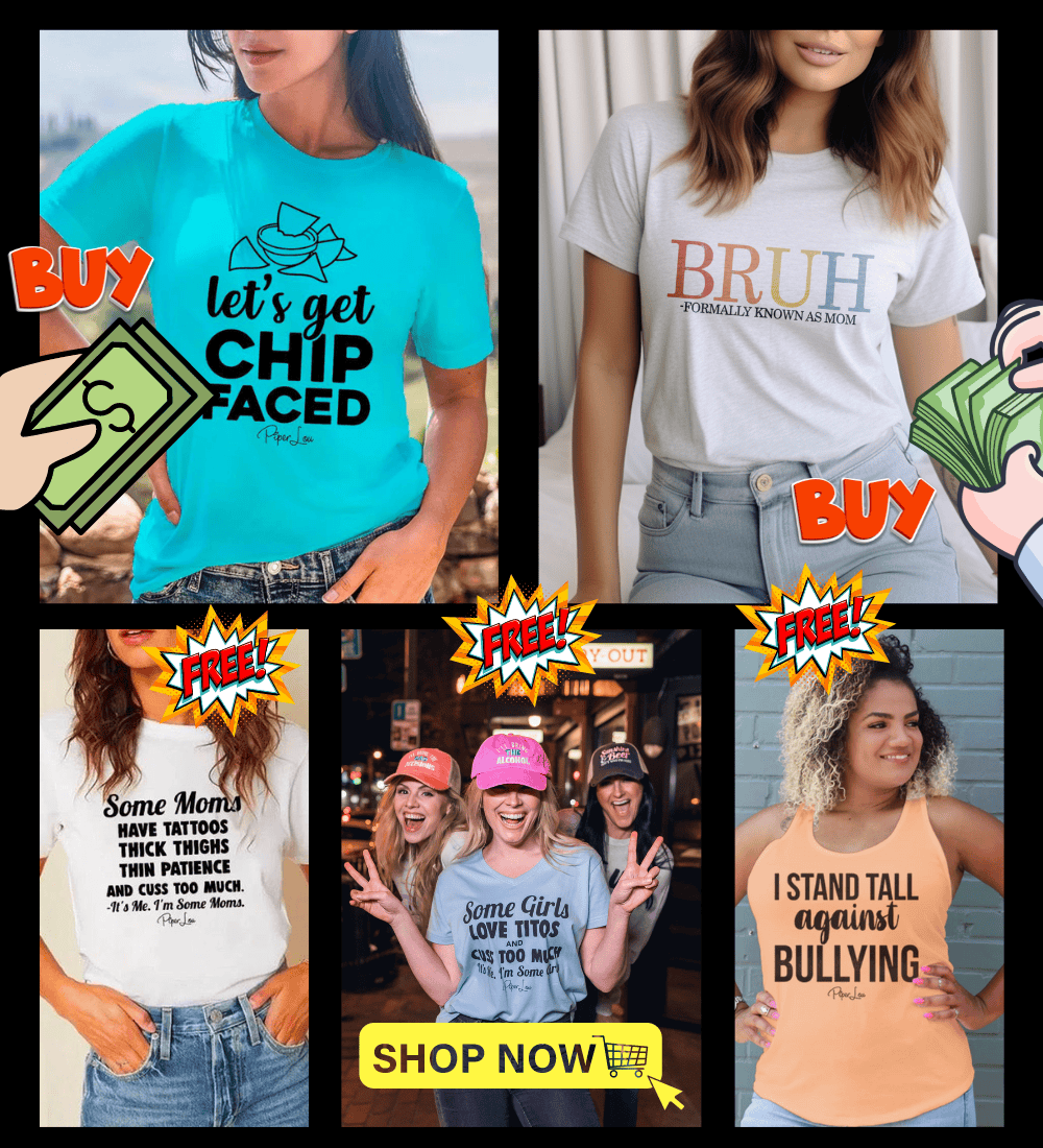 Eye-catching ad for piper low's ''Buy 2, Get 3 Free'' deal on stylish tees and tanks.