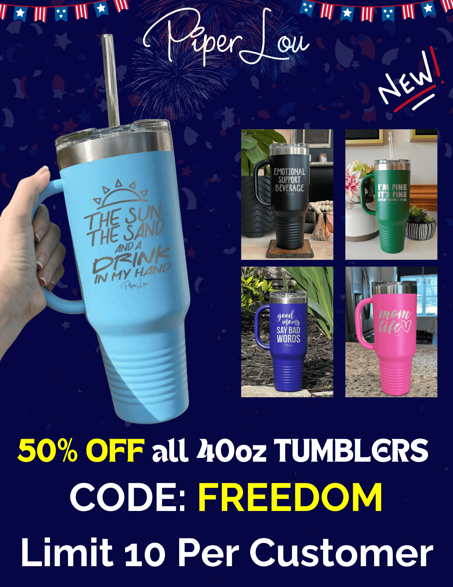 All Father's Day tumblers priced at \\$12 on Tuesday.