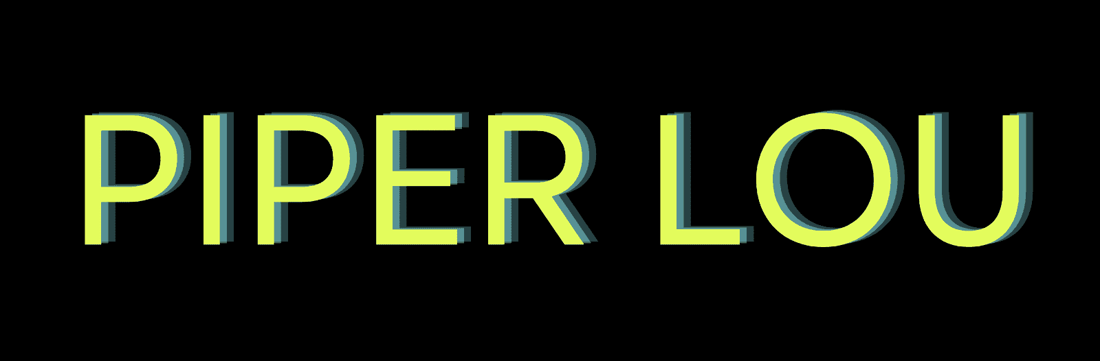 PIper Lou Logo image in neon yellow and teal