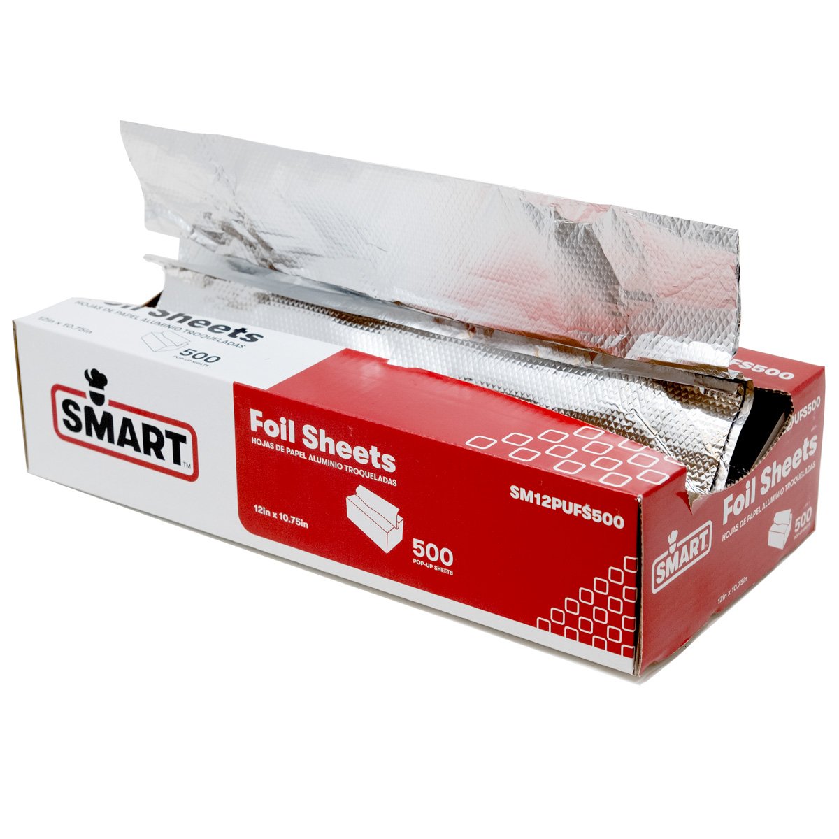 Image of SMART Aluminum Foil, Pop Up Sheets, SM12PUFS500, 12" x 10.75" | 6 Boxes/500 Sheets