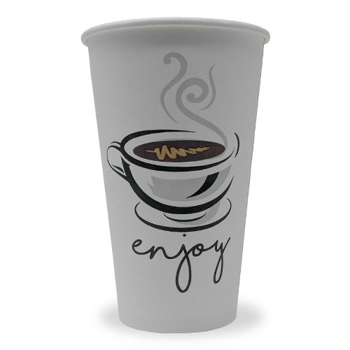 Image of MarketPRO 20 oz Paper Hot Cup with "Enjoy" Print | 500/Case