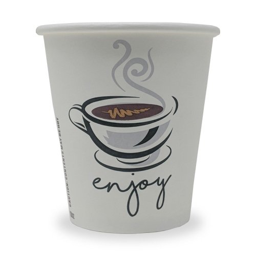 Image of MarketPRO 8 oz Paper Hot Cup with "Enjoy" Print | 1000/Case