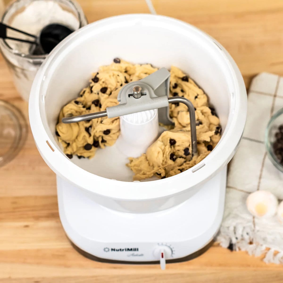 Cookie dough in NutriMill Artiste mixer