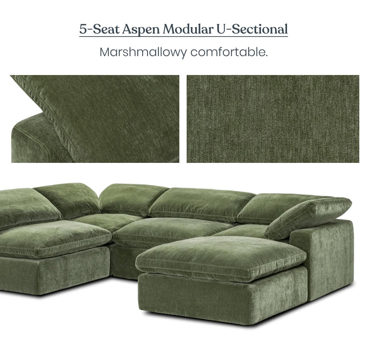 5-Seat Aspen Modular U-Sectional 