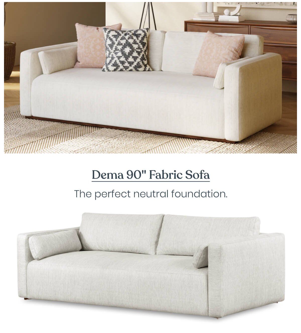 Dema 90" Fabric Sofa