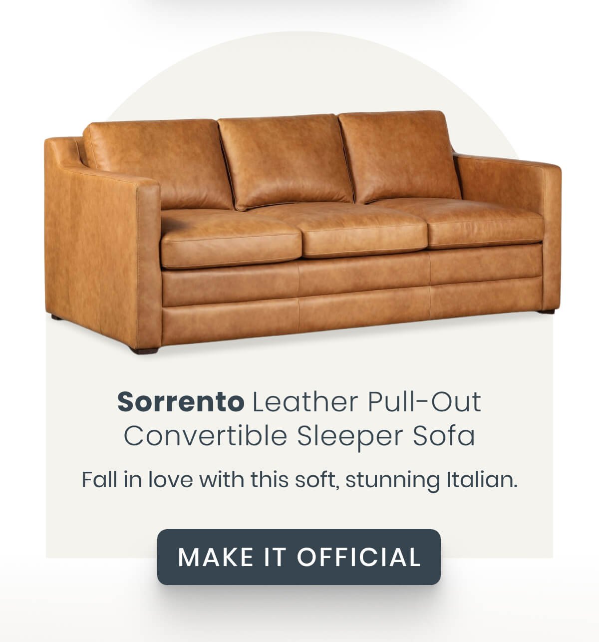 Sorrento Leather Pull-Out Convertible Sleeper Sofa 