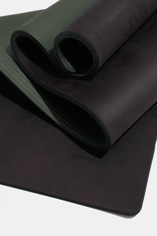 Image of CloudCushion Vegan Suede Yoga Mat - Black 0.5” Thick