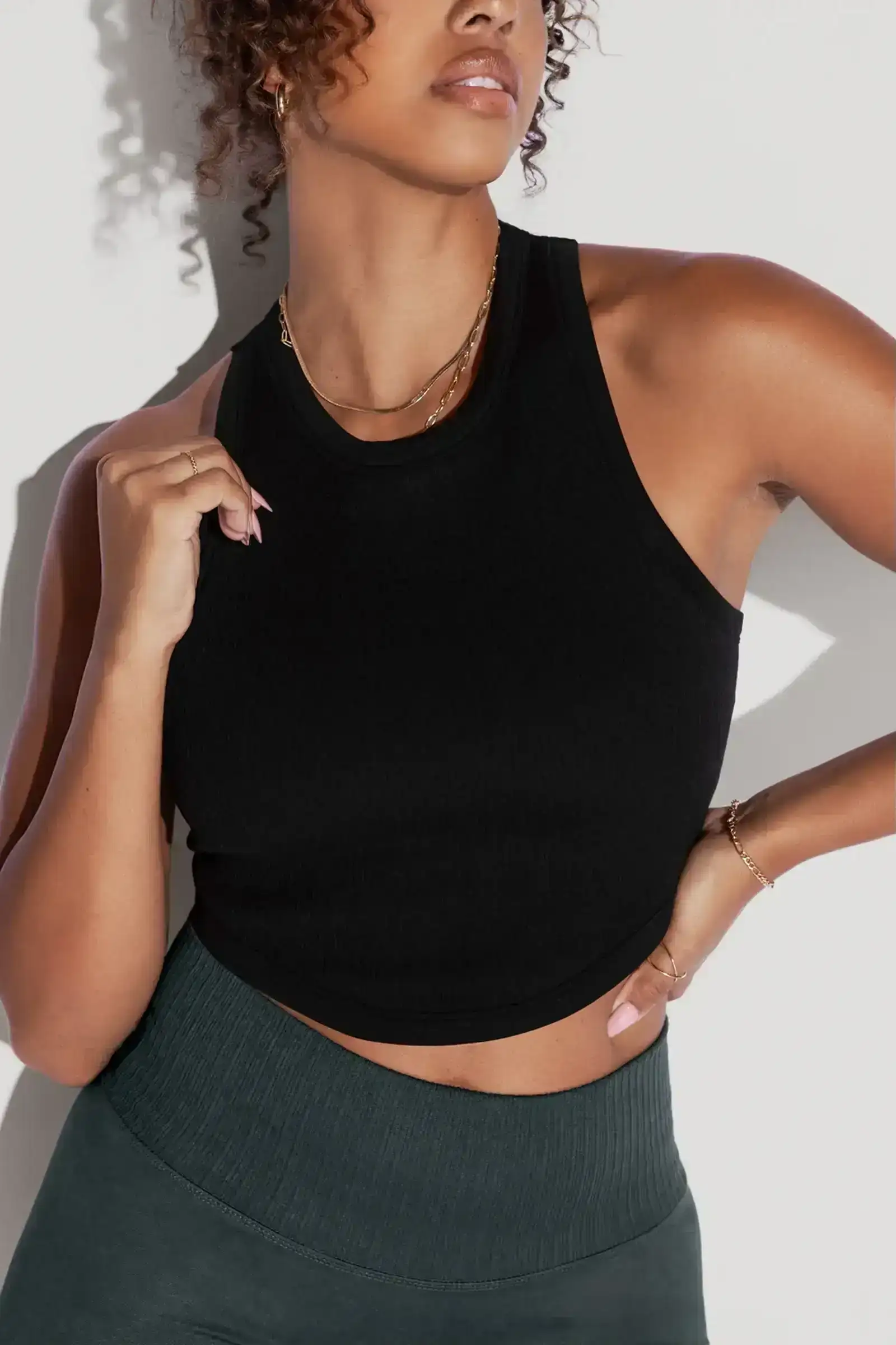 Image of Let's Go Seamless Crop Top - Black