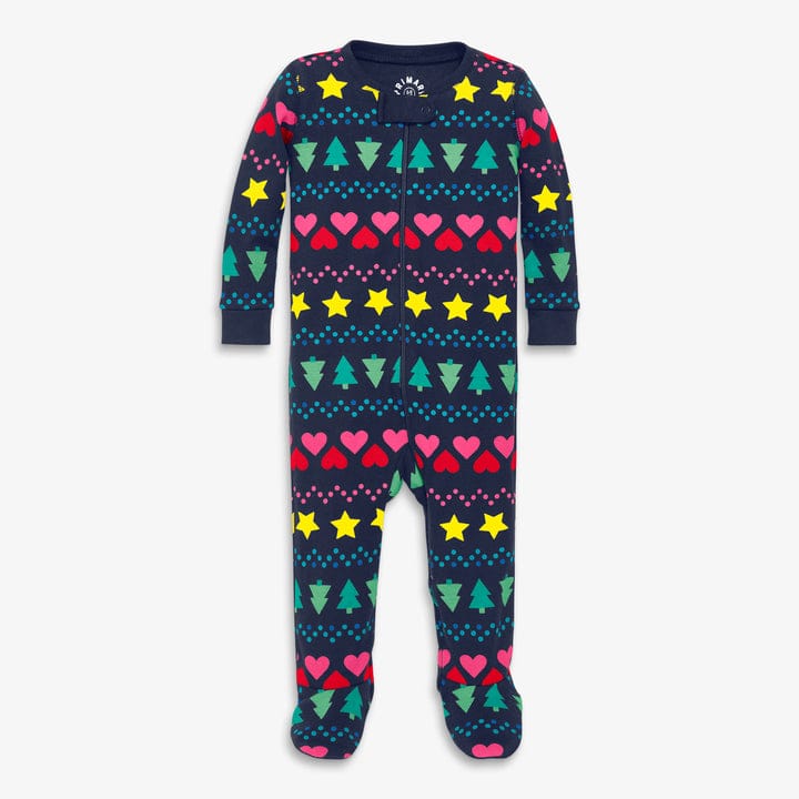 Clearance baby organic zip footie in fair isle