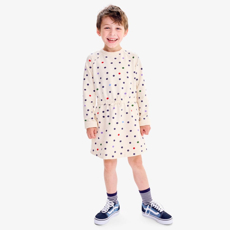 Sweatshirt dress in confetti dots