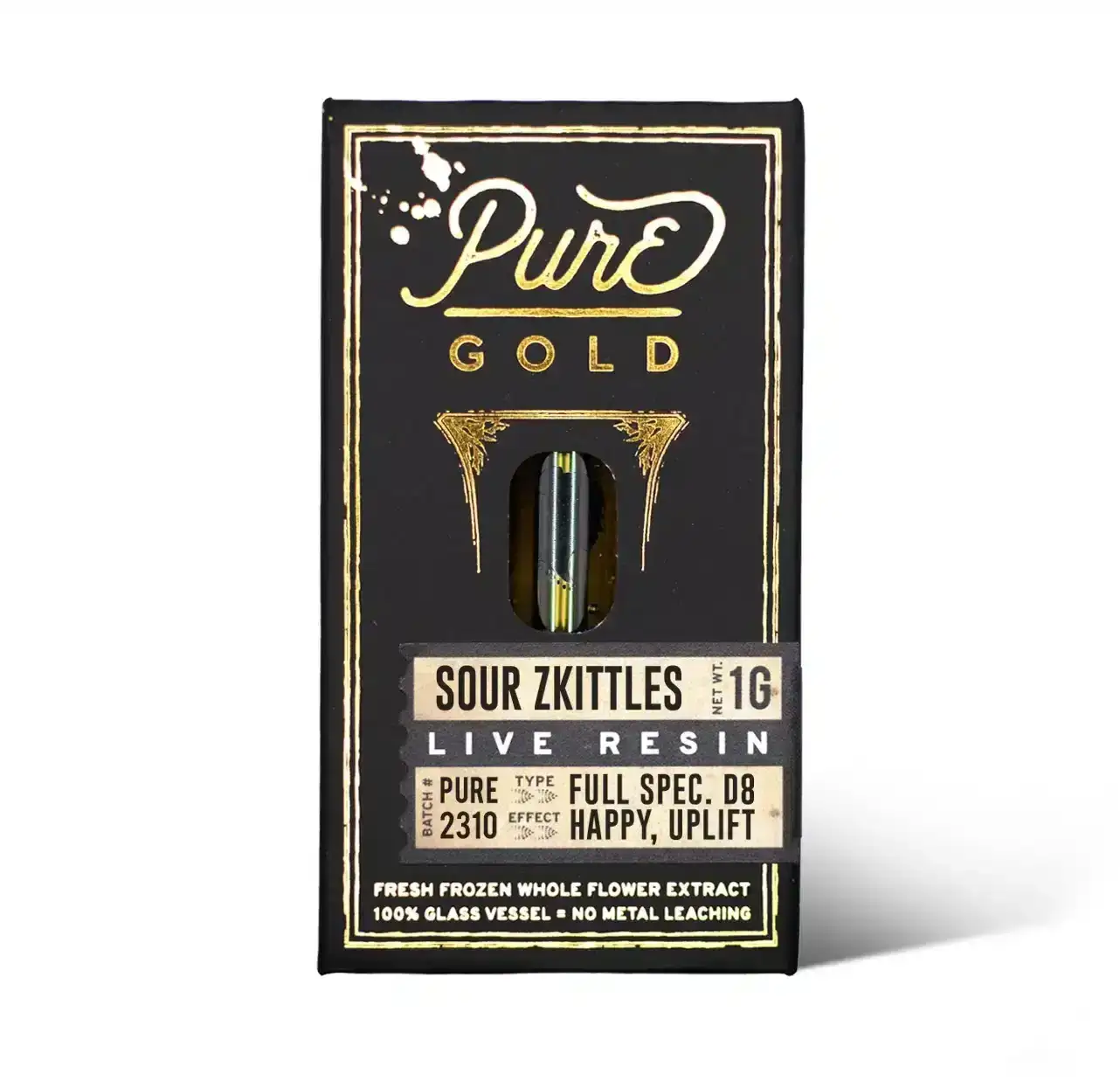 Image of Pure GOLD Live Resin | 1G Full Spectrum Delta 8 Vape - Sour Zkittles