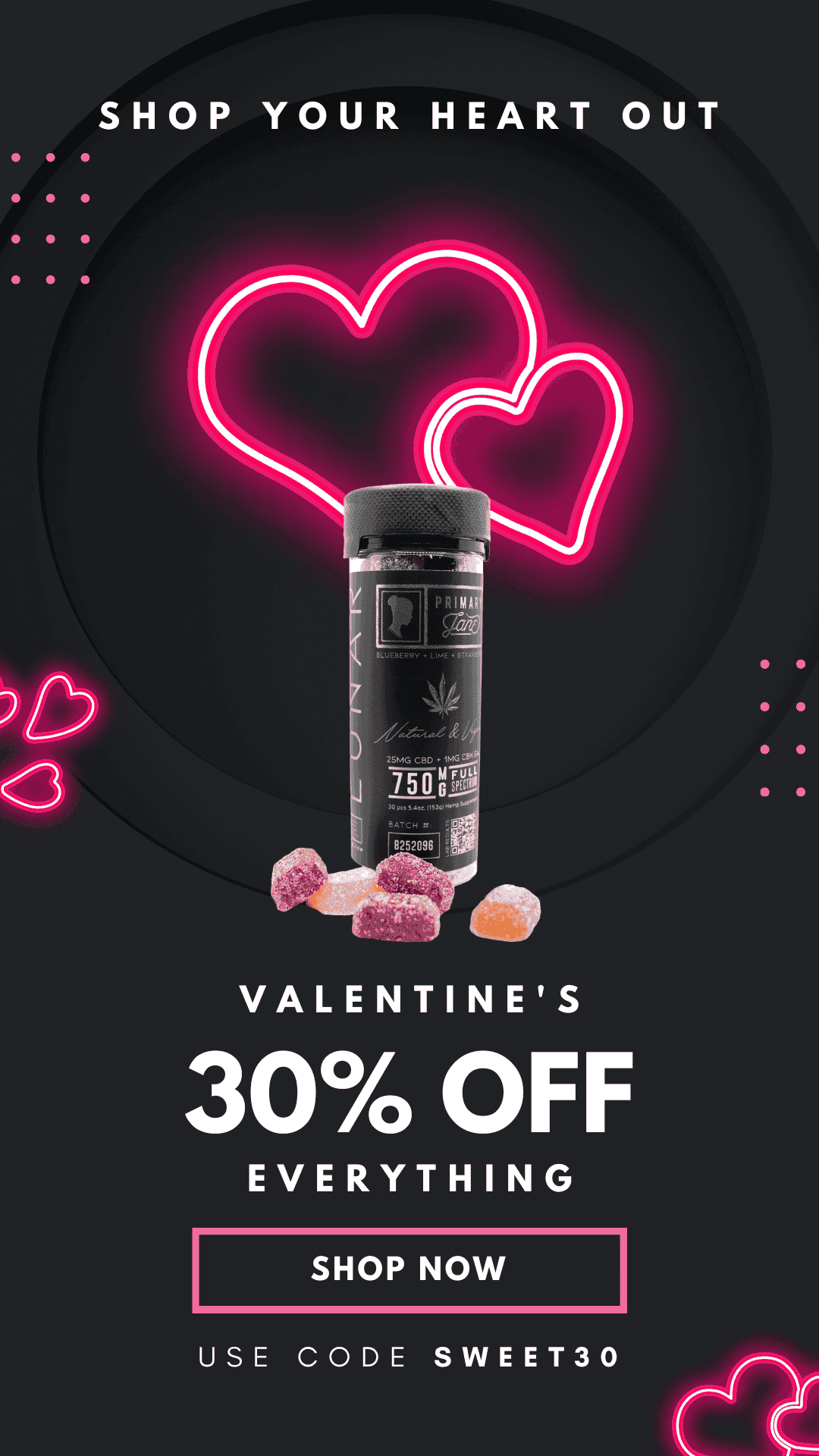 V-Day 30% off site-wide sale. Use code: SWEET30