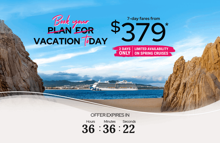 Book your vacation today. 7-day fares from \\$379*. 2 DAYS ONLY - limited availability on spring cruises.