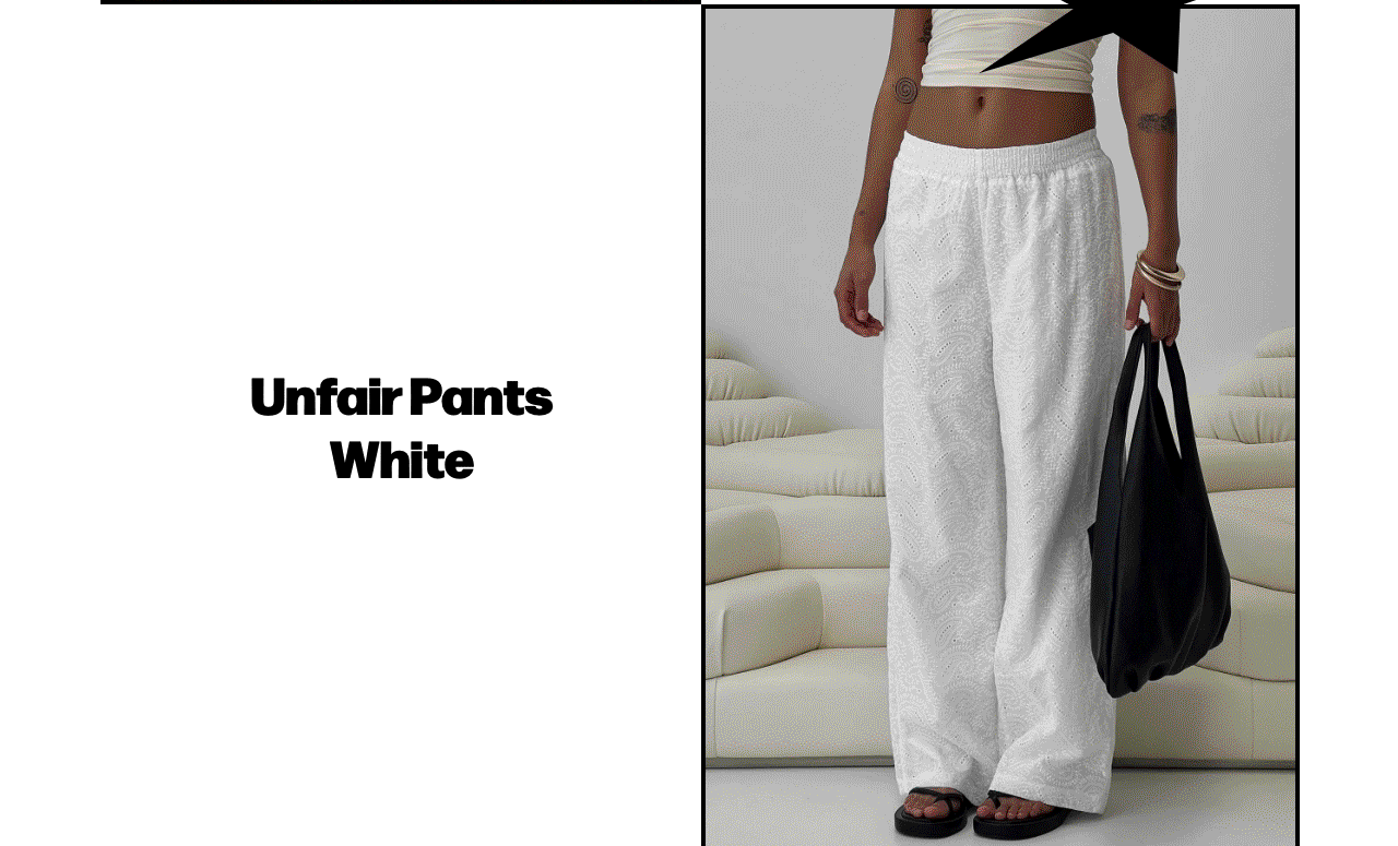 40% off the unfair pants in white