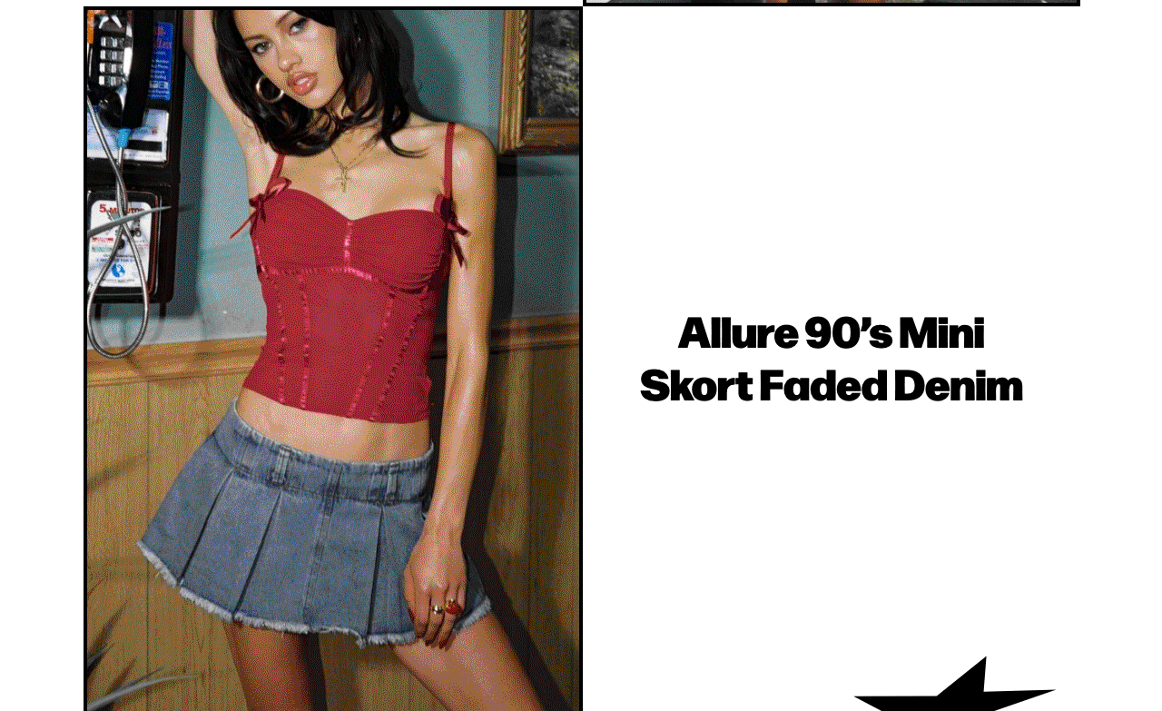 40% off the allure 90s mini skort in faded denim