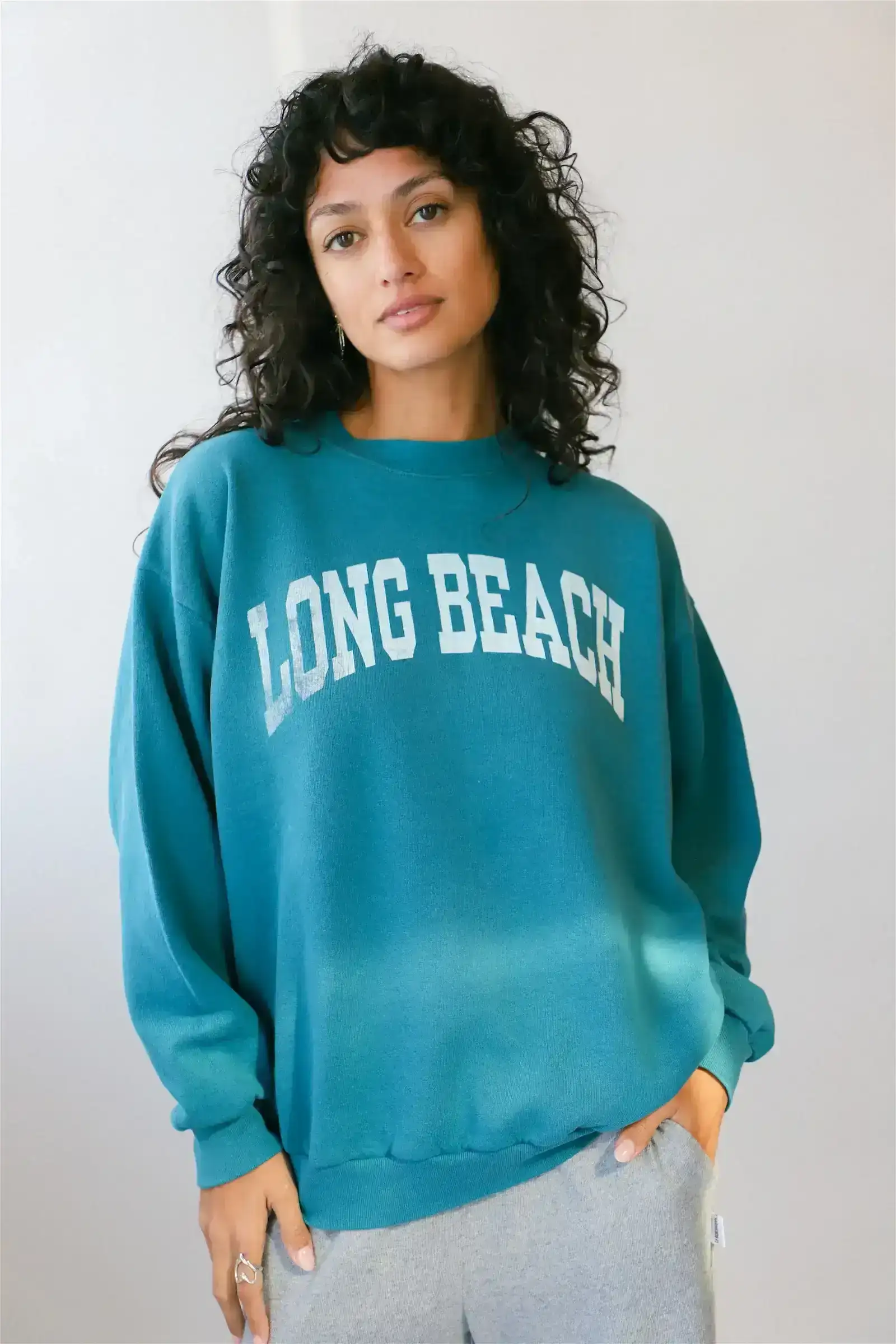 Image of Best Regards X Prism <br> Teal Varsity Sweatshirt