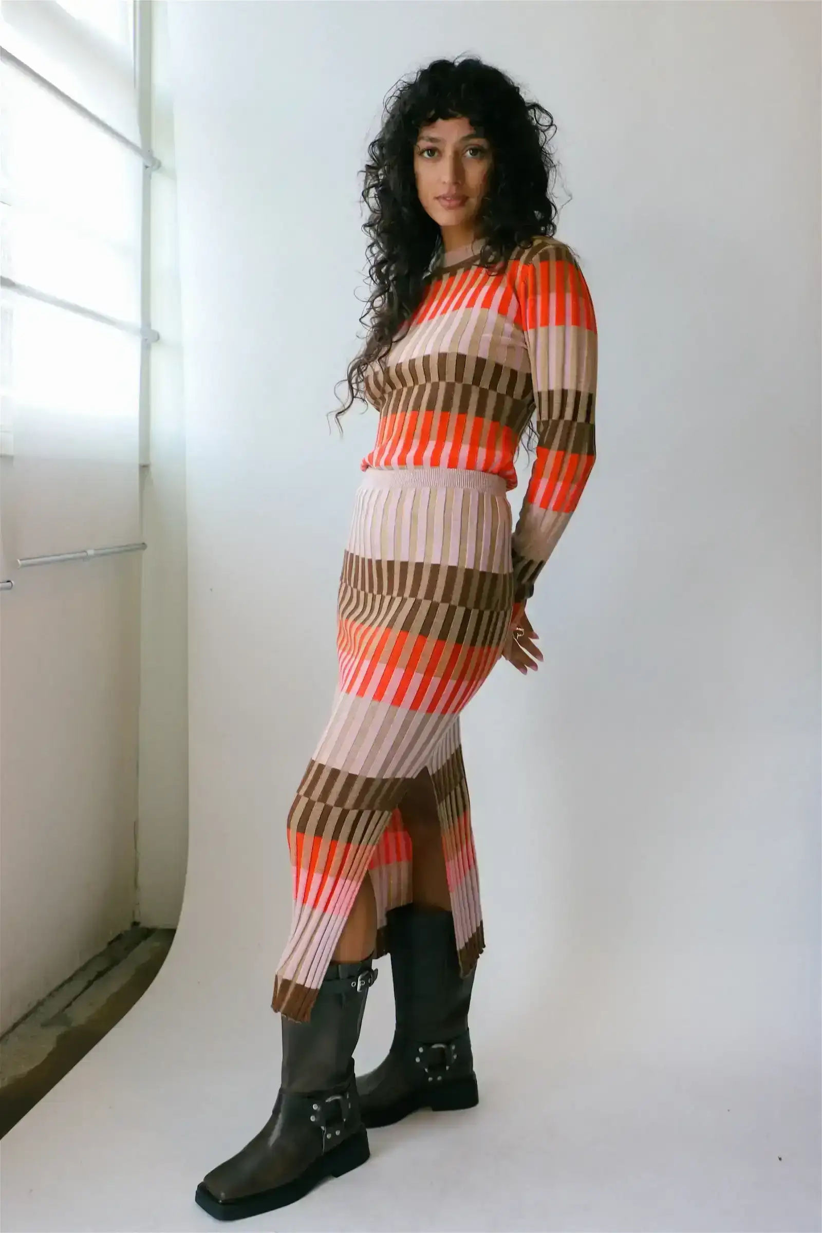 Image of Orange Block Bodhi Skirt