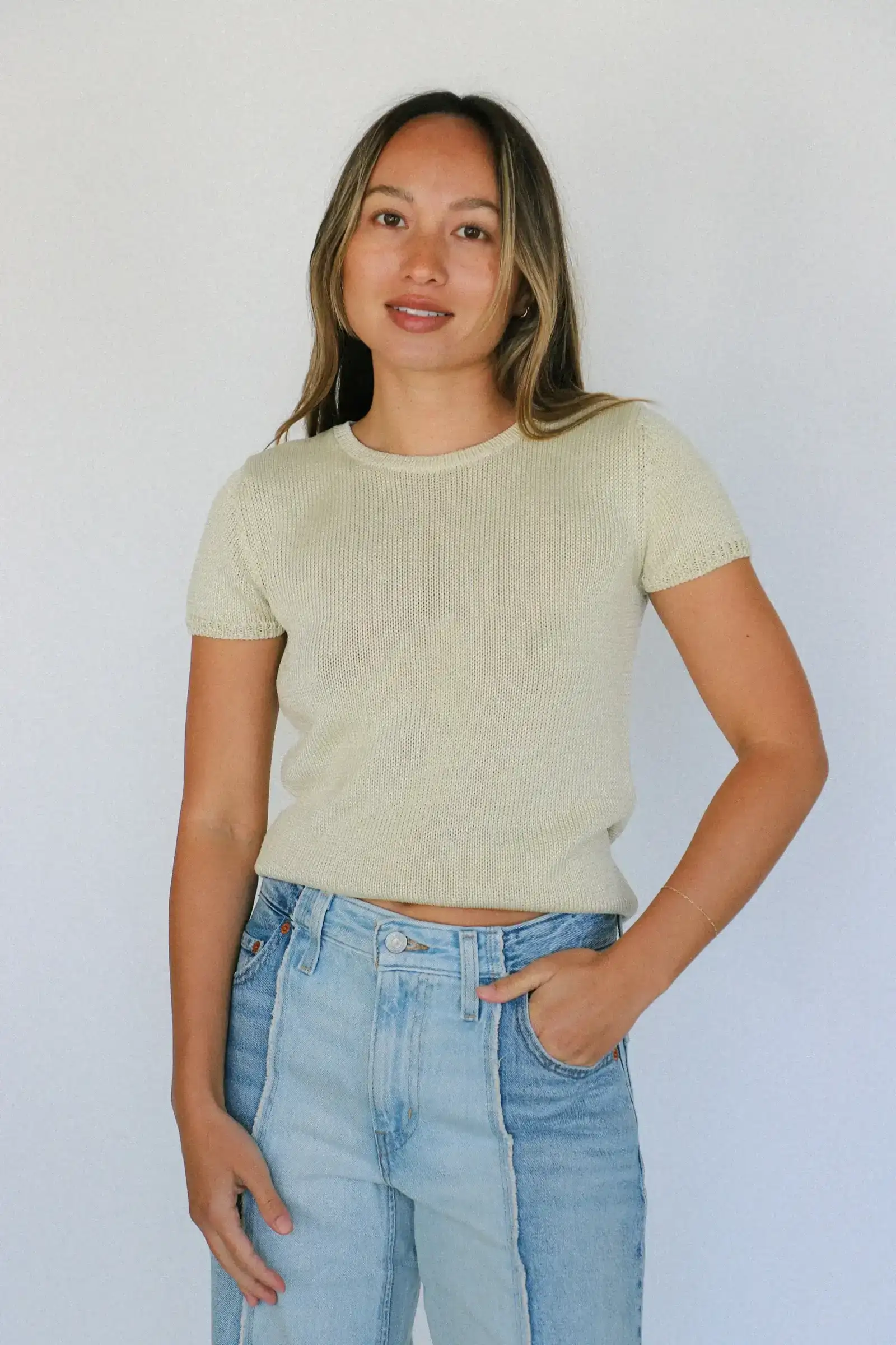 Image of Beige Loft Knit Top