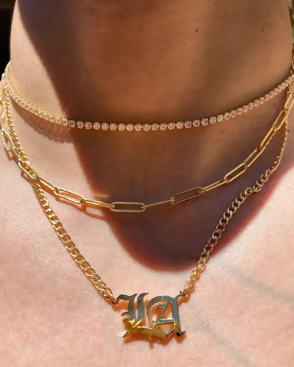 Image of Gold 90's Baby Tennis Necklace