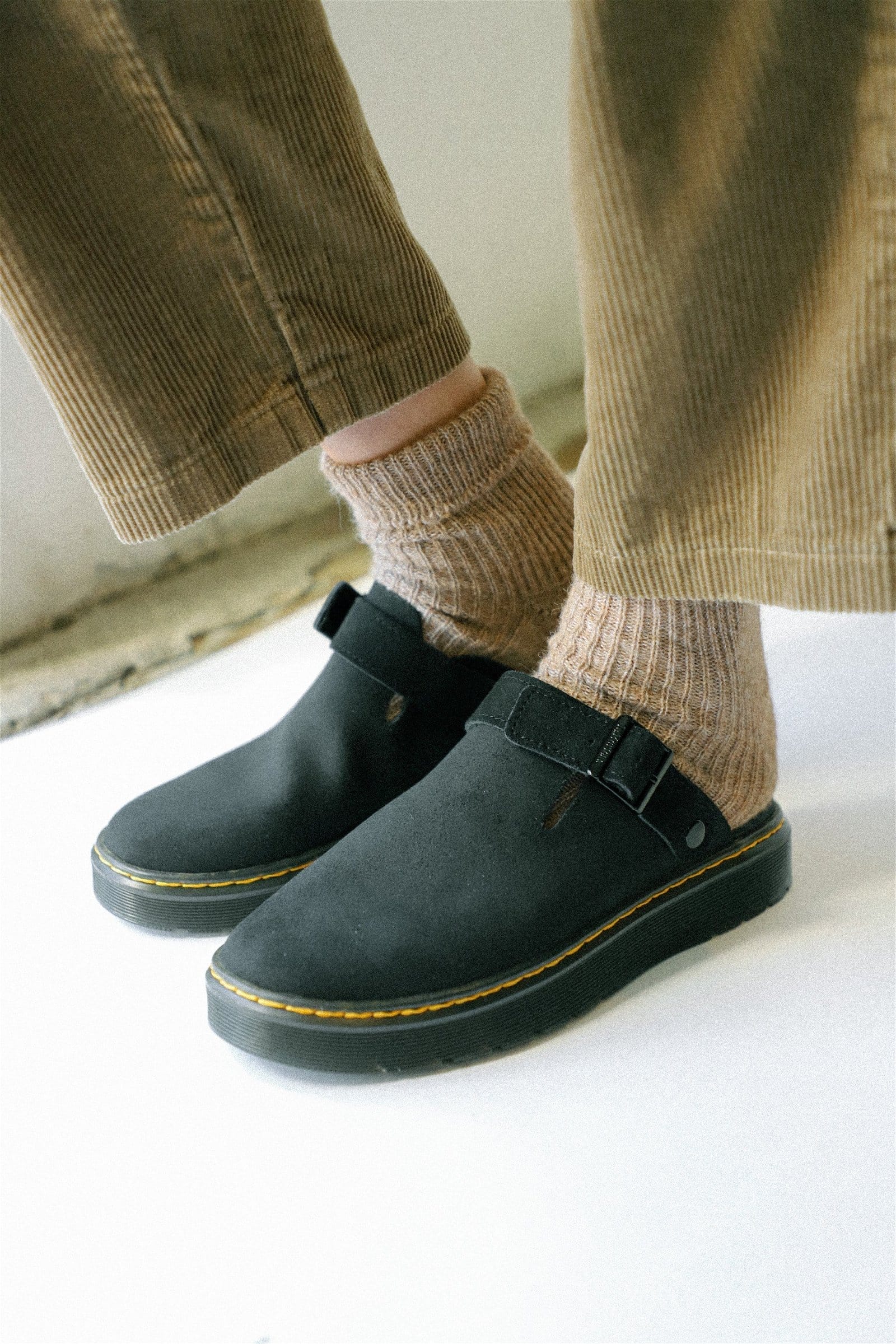 Image of Black Suede Carlson Mule<br>Now \\$77