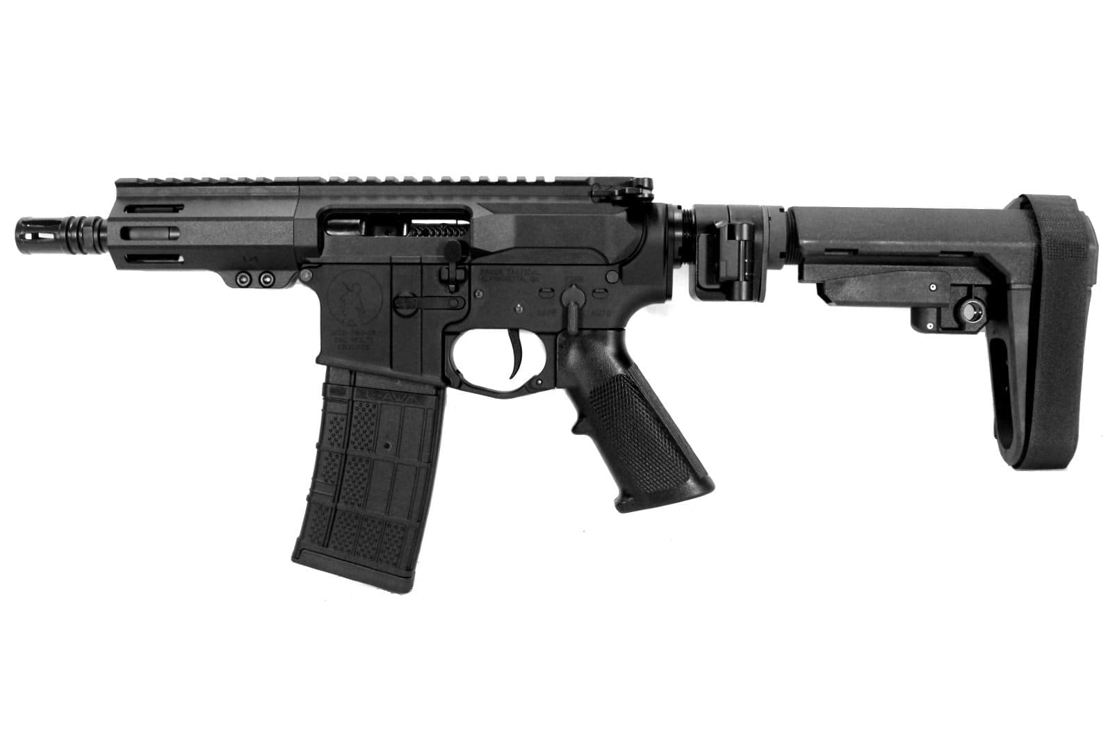 Image of The "Bagger Blaster" LEFT HAND 5" 300 Blackout M-LOK AR-15 Pistol - V-Twin Visionary Special Edition 