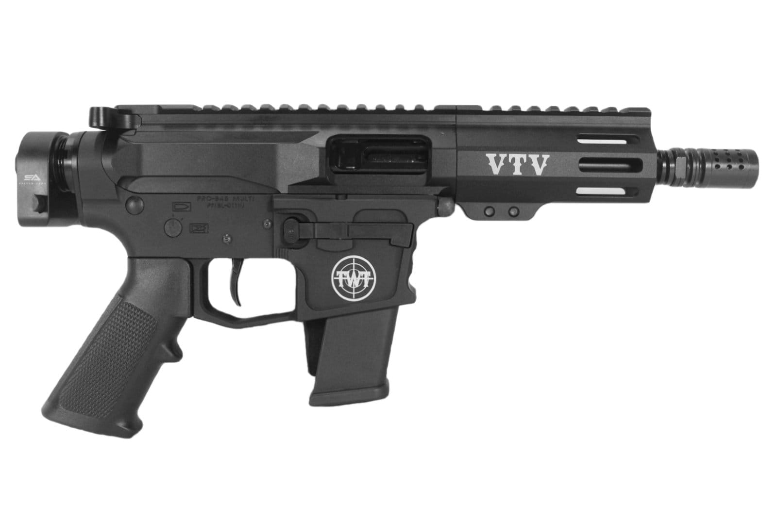 Image of The "Bagger Blaster" 5" 40 S&W Pistol Caliber M-LOK AR-15 Pistol - V-Twin Visionary Special Edition 