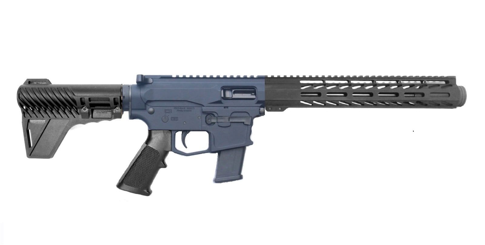 Image of P2A PATRIOT 10.5" 40 S&W 1/16 Pistol Caliber Melonite M-LOK Pistol with Flash Can - GRAY/BLK
