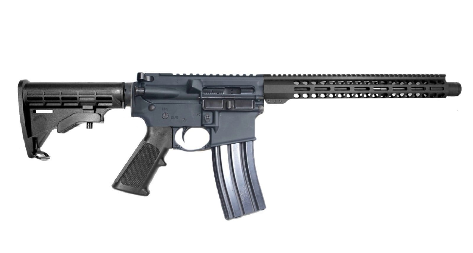 Image of P2A PATRIOT 13.7" 5.56 NATO 1/7 Mid Length Melonite M-LOK Rifle with Can - Pinned & Welded - GRAY/BLK