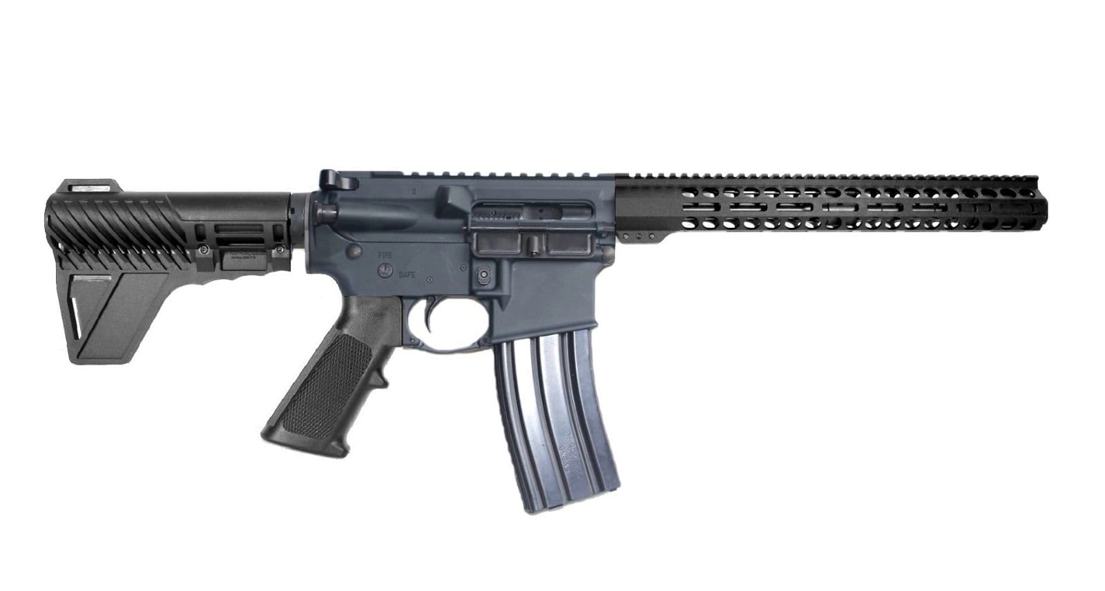 Image of P2A PATRIOT 12.5" 5.56 NATO 1/7 Carbine Length Melonite M-LOK Pistol with Flash Can - GRAY/BLK