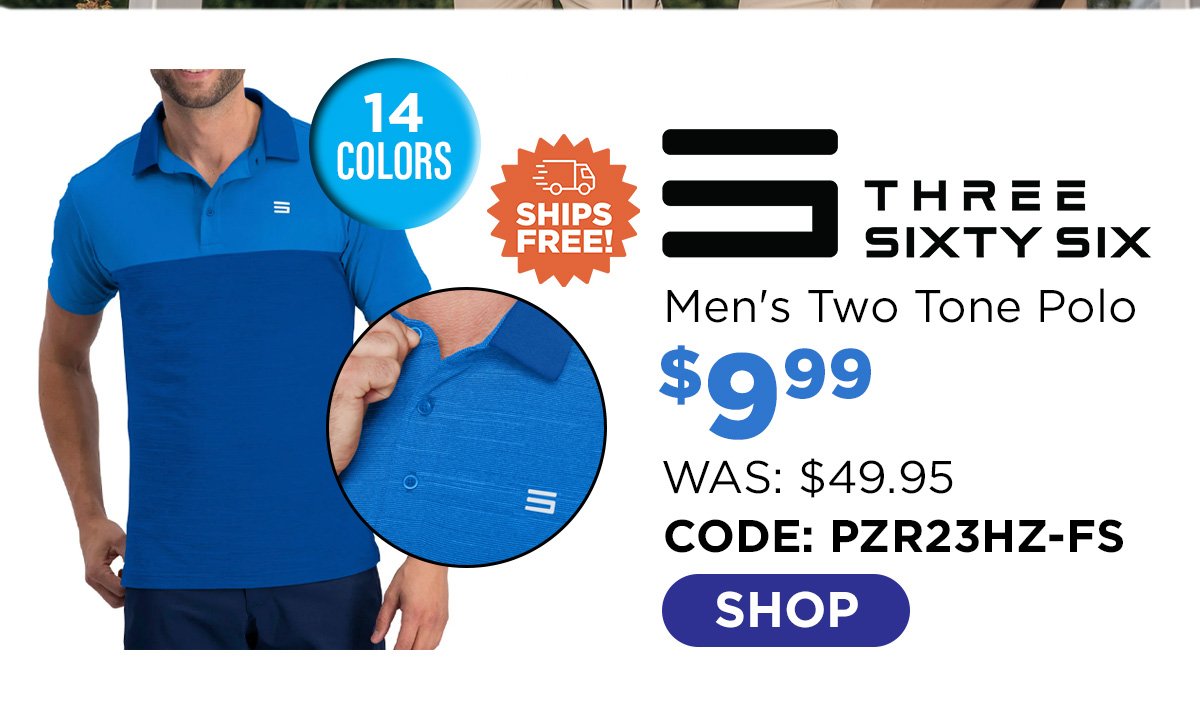 Three Sixty Six Men's Two Tone Horizon Polo