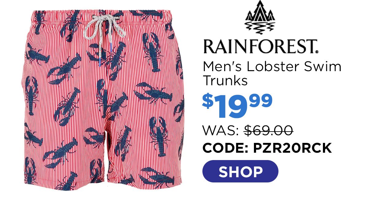 Rainforest Men's Rock Lobster Swim Trunks