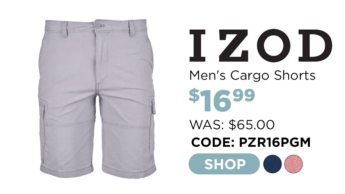 IZOD Men's Saltwater Pigment Cargo Shorts