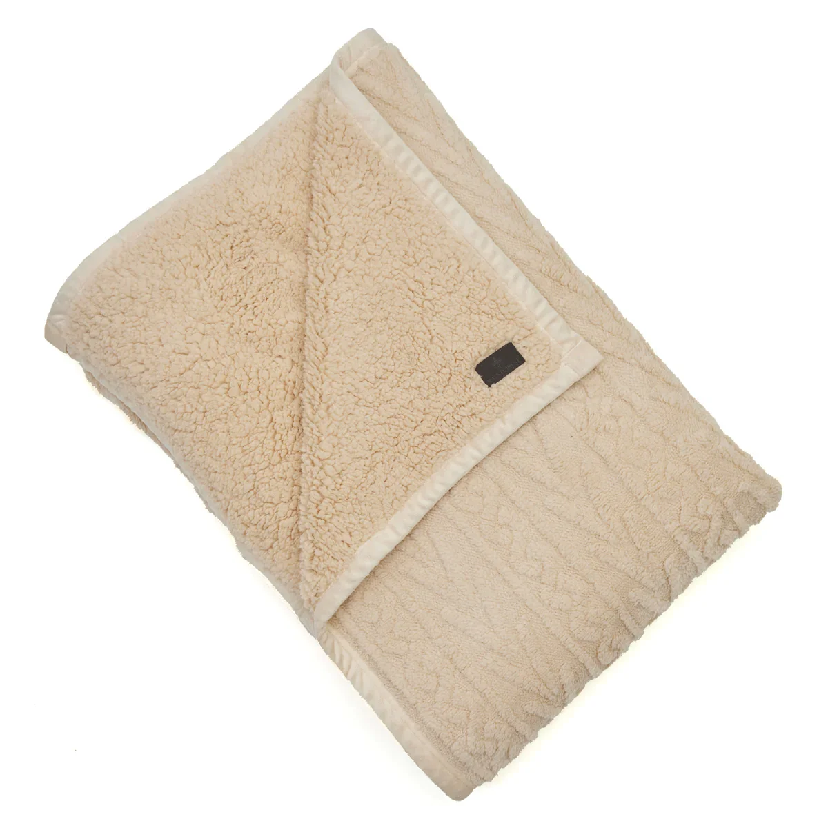 Image of Rainforest Oversized Cable Sherpa Reversible Throw Blanket