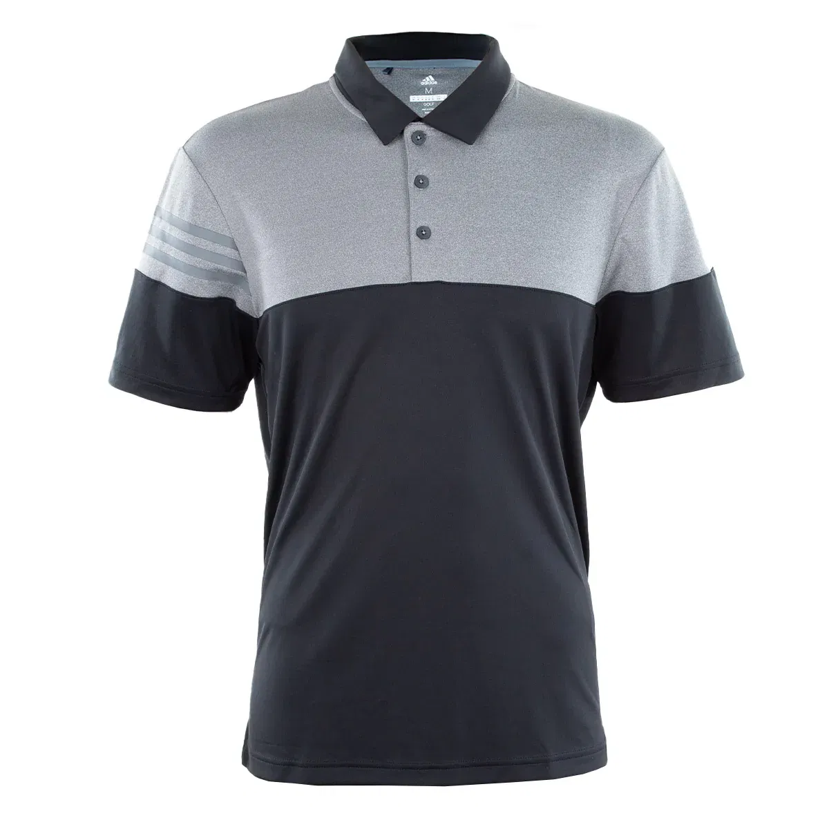 Image of adidas Men's Heathered 3-Stripes Colorblocked Polo