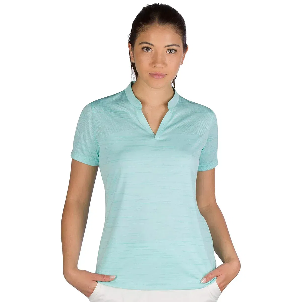 Image of Three Sixty Six Women’s Short Sleeve Collarless Golf Polo