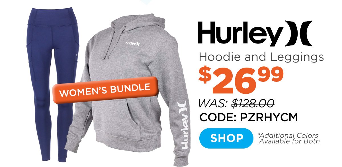 Hurley Women's Pullover Hoodie + Hurley Women's Raw Edge Legging