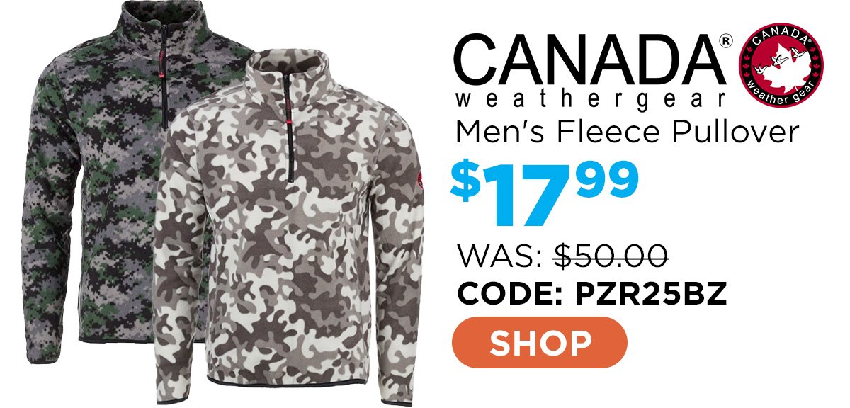 Canada Weather Gear Men's Blizzard Fleece Pullover