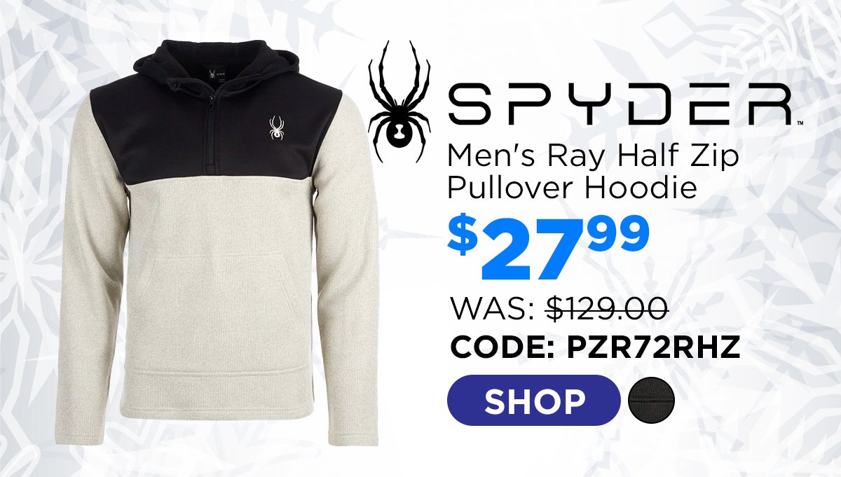 Spyder Men's Ray Half Zip Pullover Hoodie