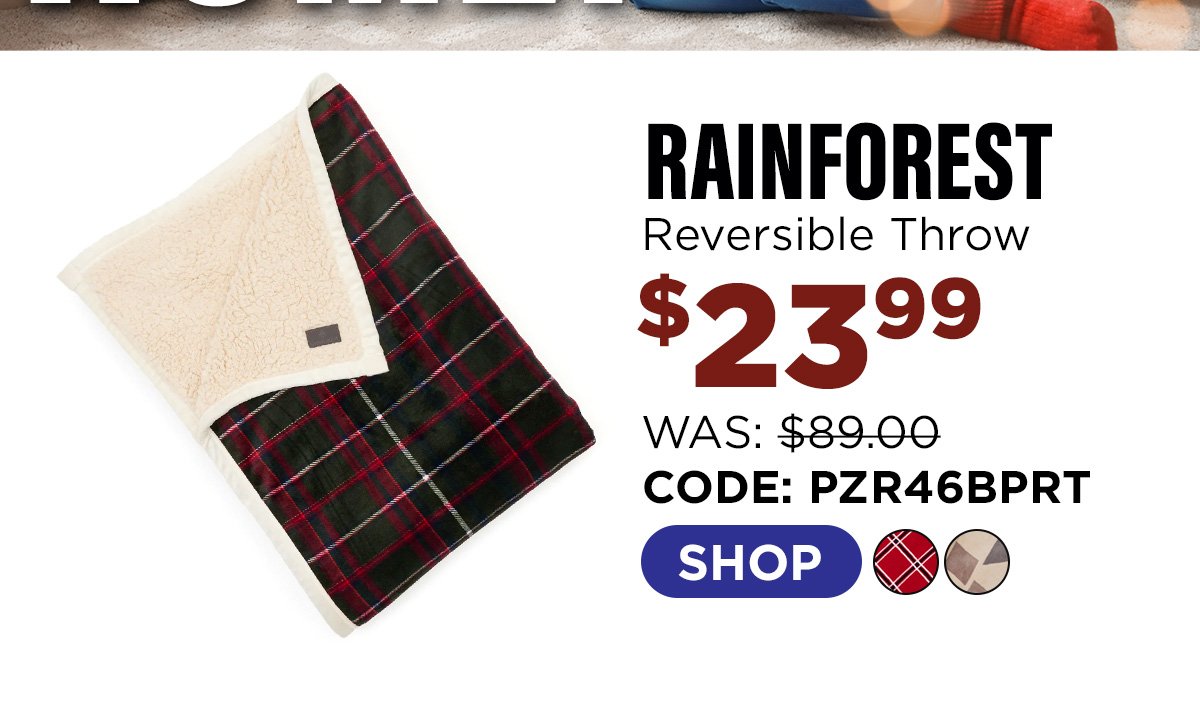 Rainforest Oversized Brushed Printed Reversible Throw Blanket