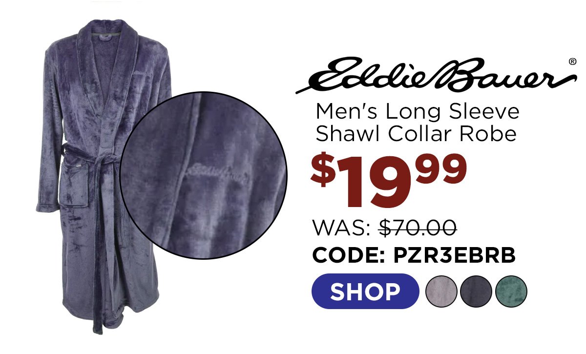 Eddie Bauer Men's Long Sleeve Shawl Collar Robe