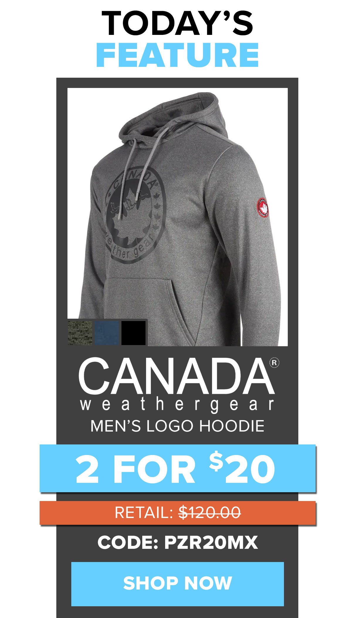 Canada Weather Gear Men's Xover Logo Hoodie