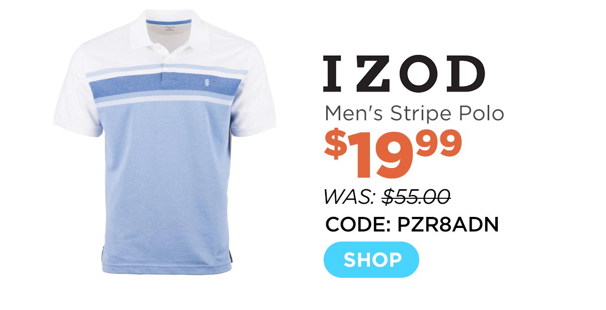 IZOD Men's Advanced Perforated Stripe Polo