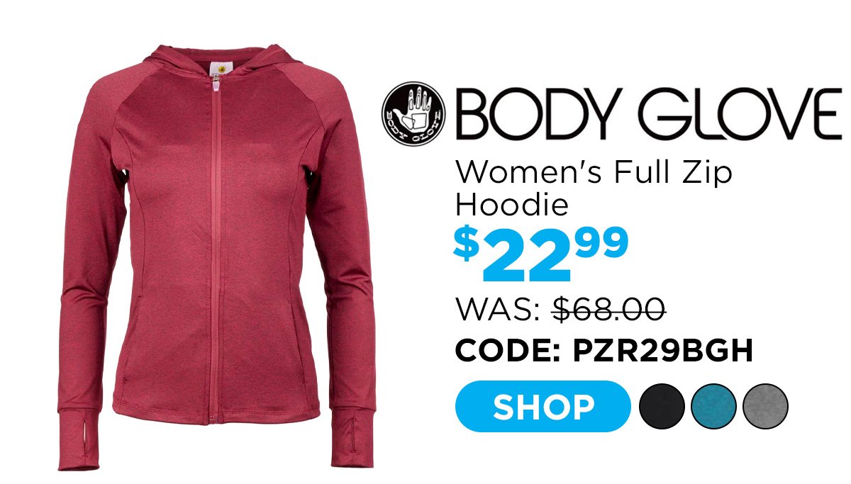 Body Glove Women's Full Zip Hoodie