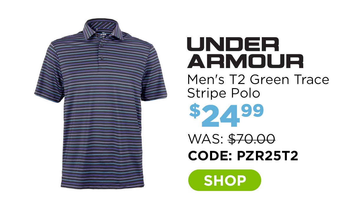 Under Armour Men's T2 Green Trace Stripe Polo